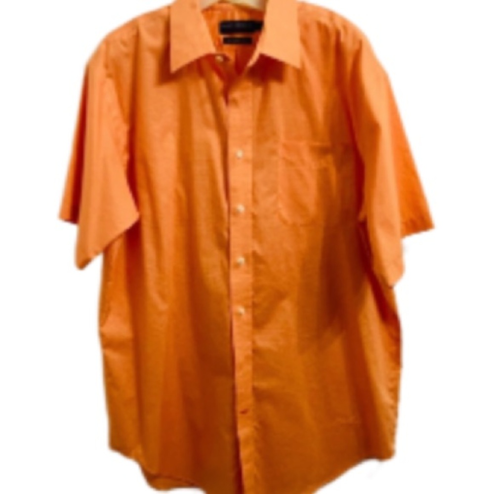 EC Daniel Cremieux Shade of Orange & White Checked Button Down Size Large